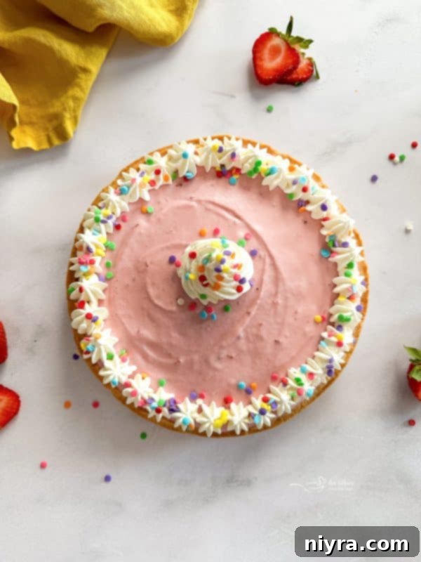 A serving of Ice Cream Cookie Cake with a fork, highlighting the creamy texture