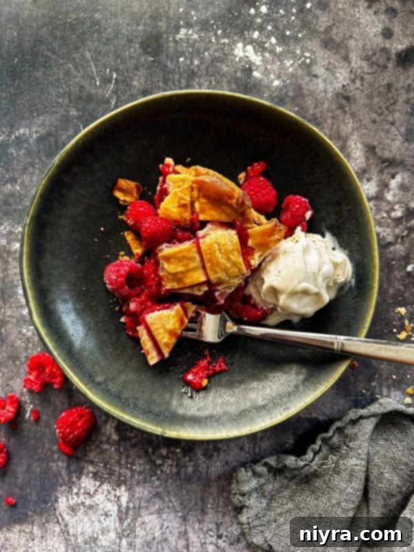 Fresh Raspberry Pie Slice