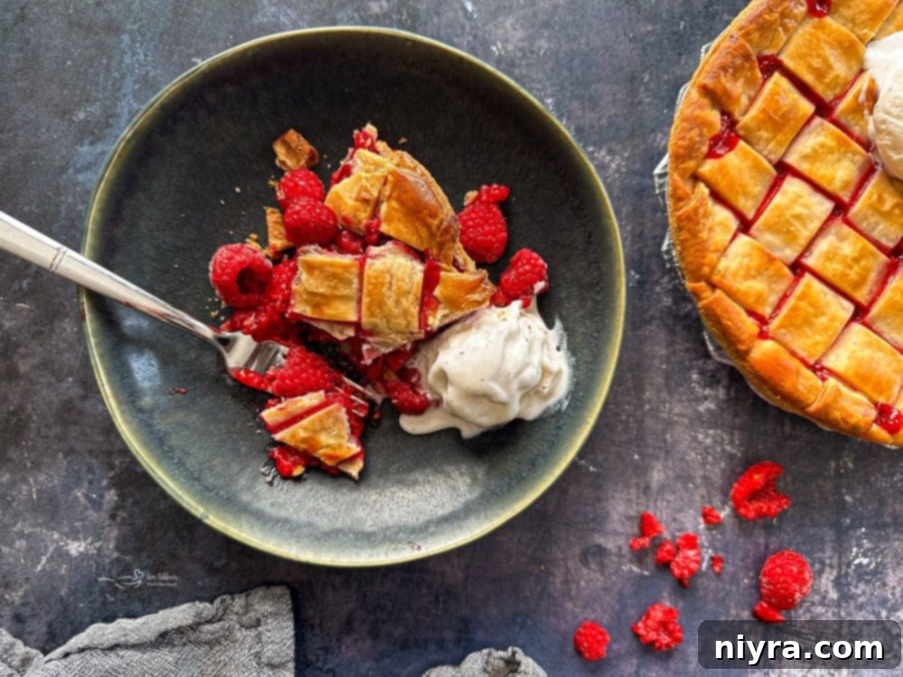 Close up of Fresh Raspberry Pie