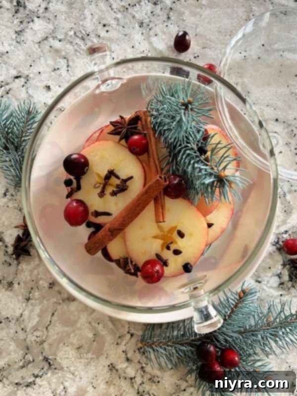 Empty glass simmer pot ready for ingredients