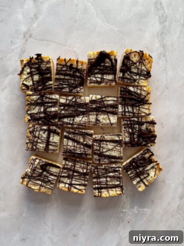 Chewy Coconut Macaroon Blondies 13 Drizzling melted bittersweet chocolate over Coconut Macaroon Blondies