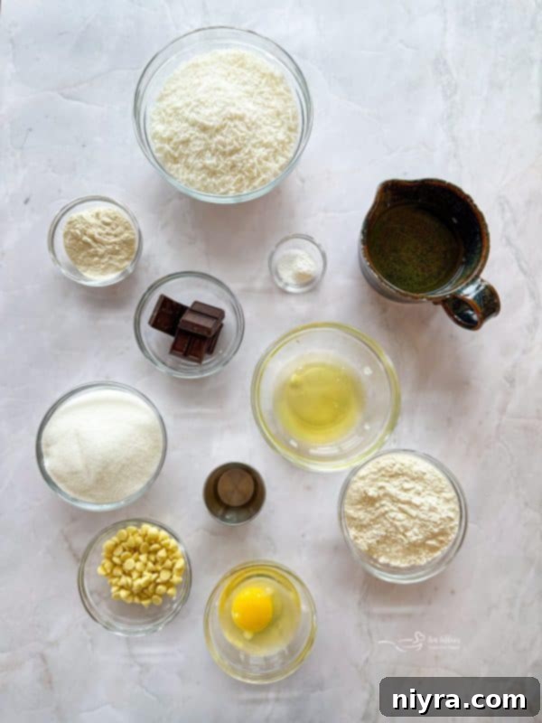 Chewy Coconut Macaroon Blondies 4 Close-up of baked Coconut Macaroon Blondies with a fork