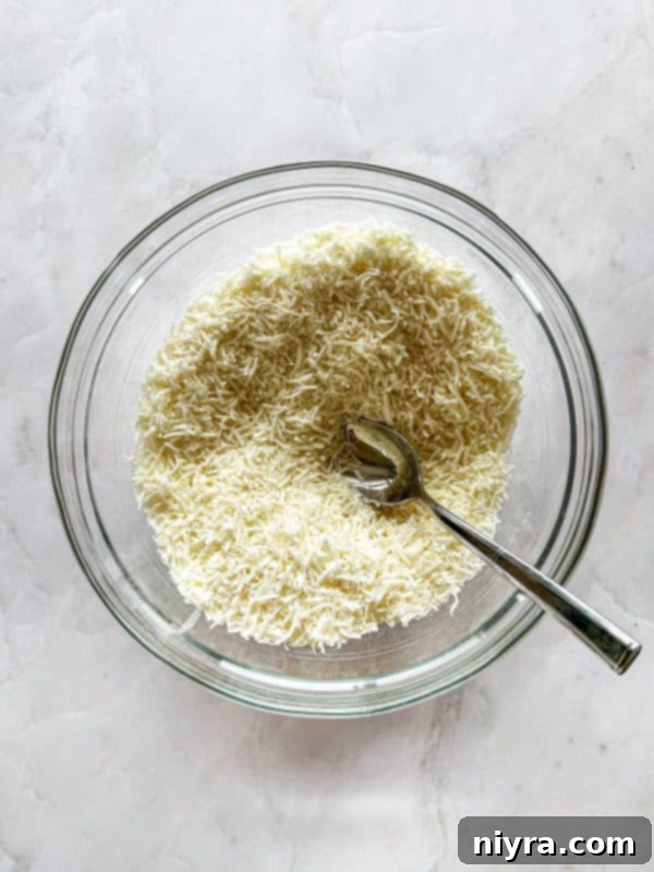 Chewy Coconut Macaroon Blondies 9 Preparing the coconut macaroon topping mixture