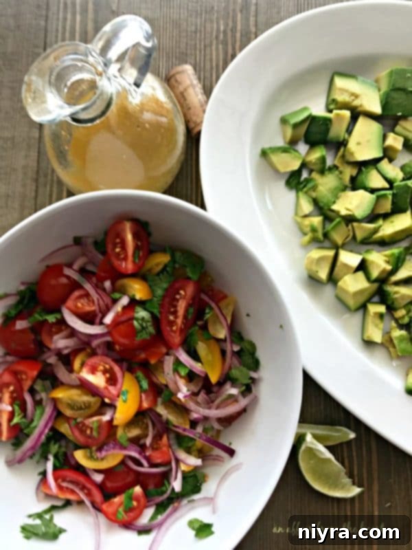 Layered Guacamole Salad 9 Ingredients for the lime dressing: lime, hot sauce, apple cider vinegar, and olive oil