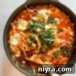 Skillet Lasagna being served.