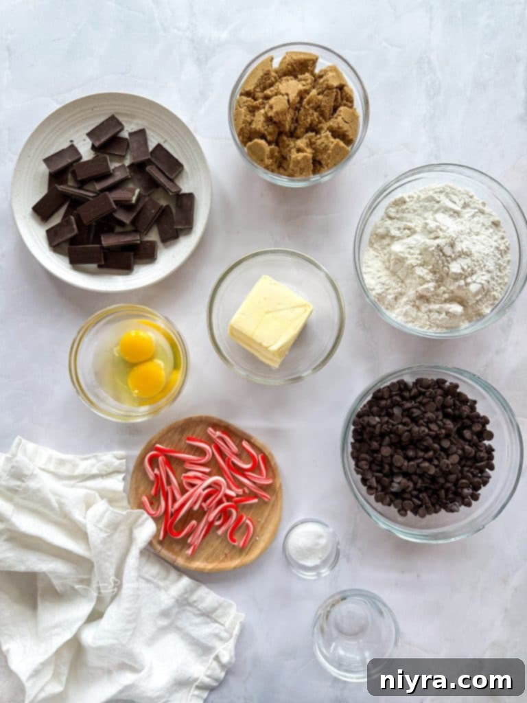 Freshly baked Chocolate Mint Candies Cookies cooling on a rack.