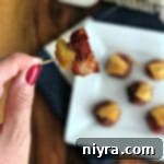 close up of a Aloha Bacon Wrapped Sausage Bite