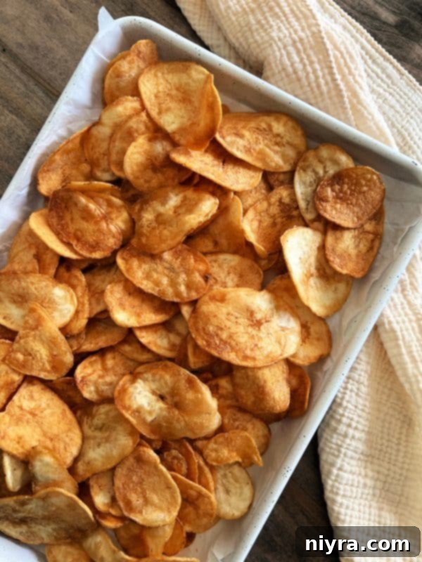 Reuben's Tangy Nacho Tower 6 Potato chips arranged on a baking sheet