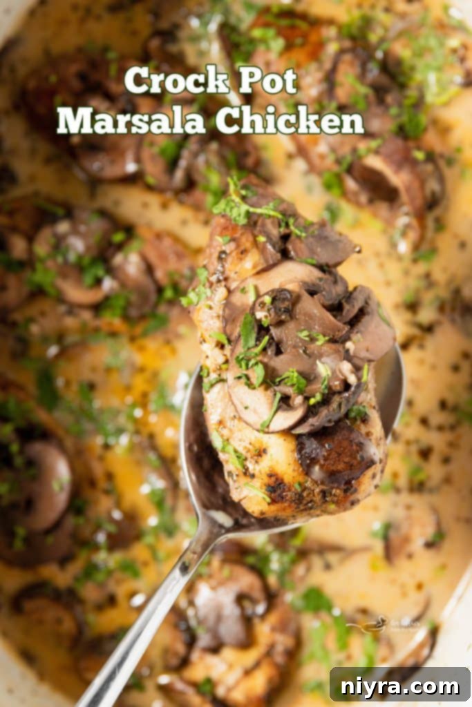 Easy Slow Cooker Chicken Marsala 16 A vibrant hero shot of Crock Pot Chicken Marsala, beautifully plated and ready to serve.