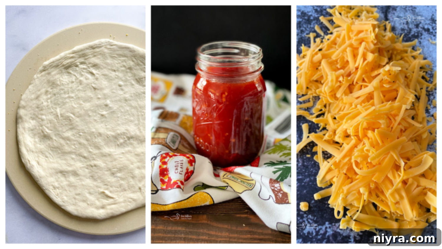 Graphic featuring tips for making homemade pizza.