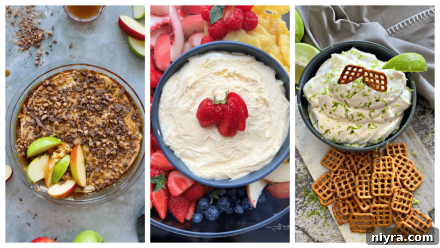 A charming collection of Sweet Dip Recipes, showcasing their delightful colors and textures.