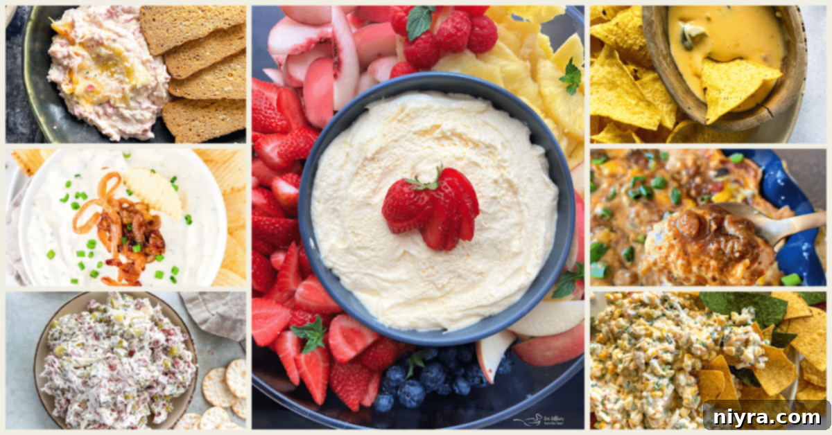 A visual summary graphic for the collection of best dip recipes, perfect for sharing.