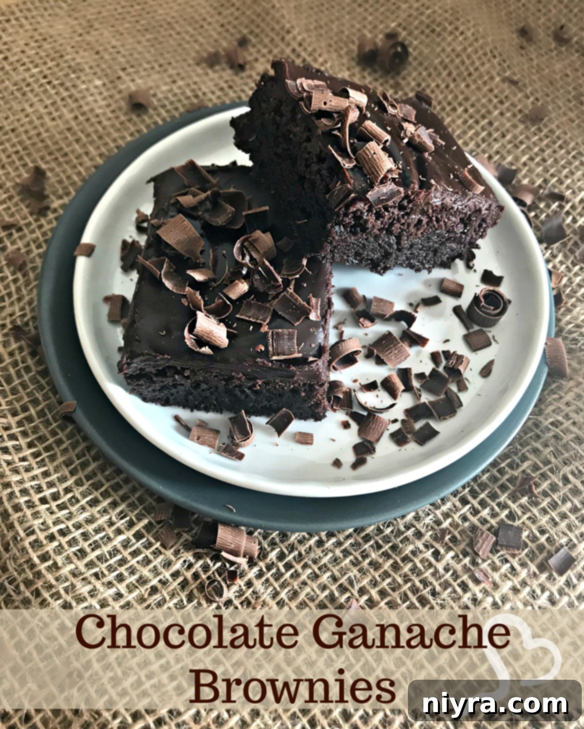 Hero shot of a beautifully presented Chocolate Ganache Brownie