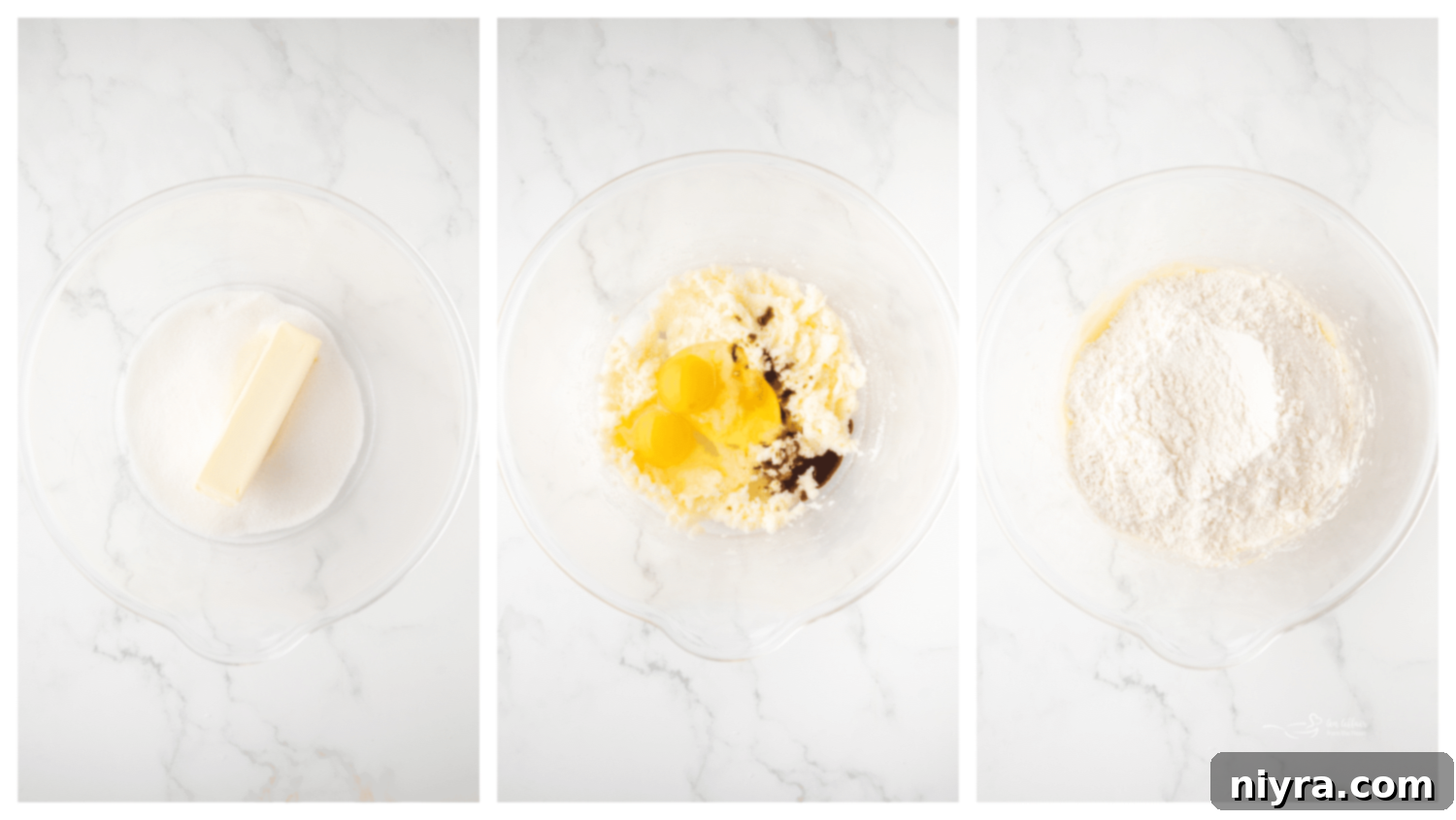 Frosted Sugar Cookie Delights 6 Step-by-step image of combining wet ingredients for sugar cookie cups.