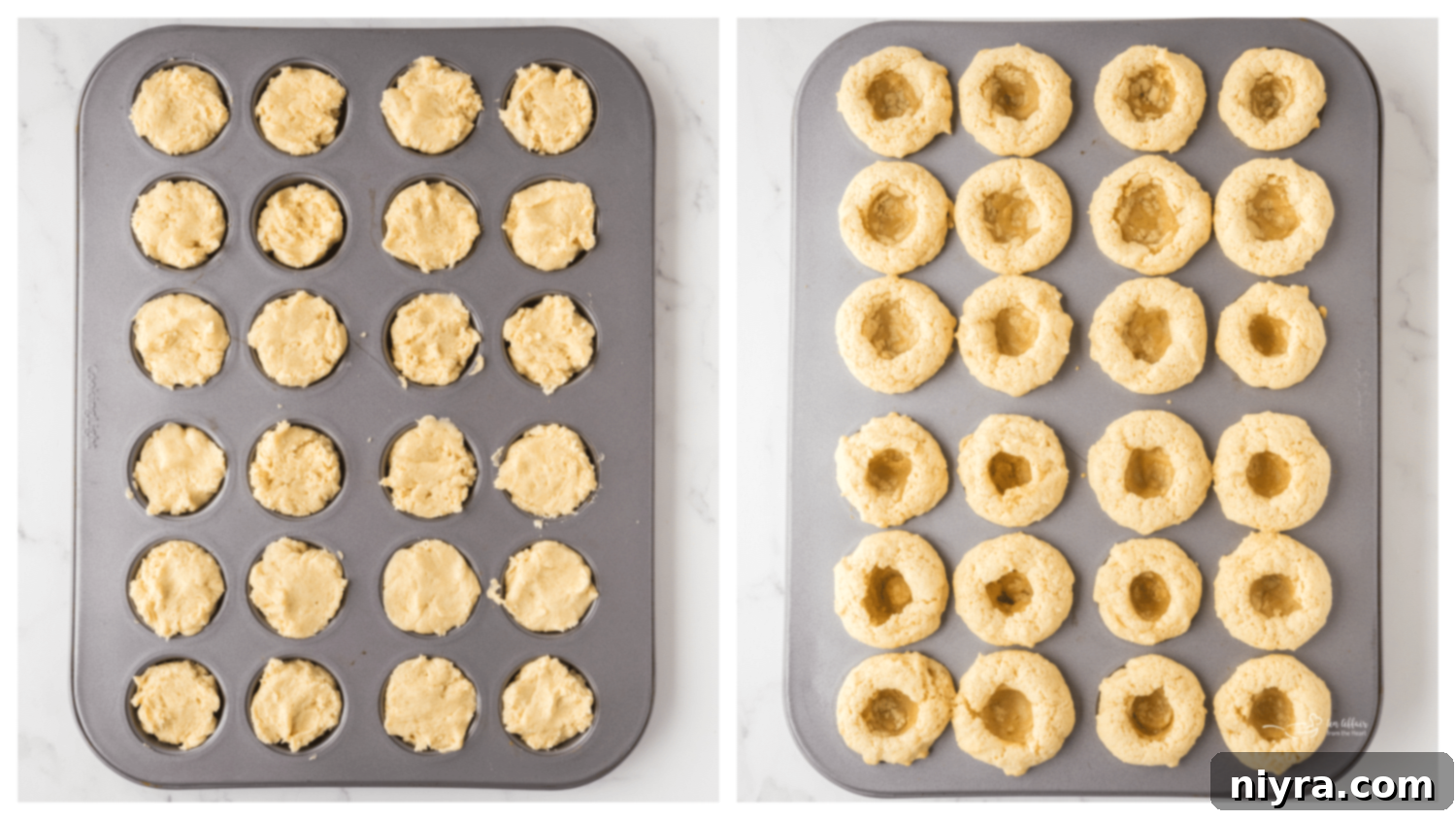 Frosted Sugar Cookie Delights 7 Step-by-step image of combining dry ingredients into wet for sugar cookie cups.