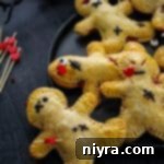 Close up of Voodoo Doll Hand Pies