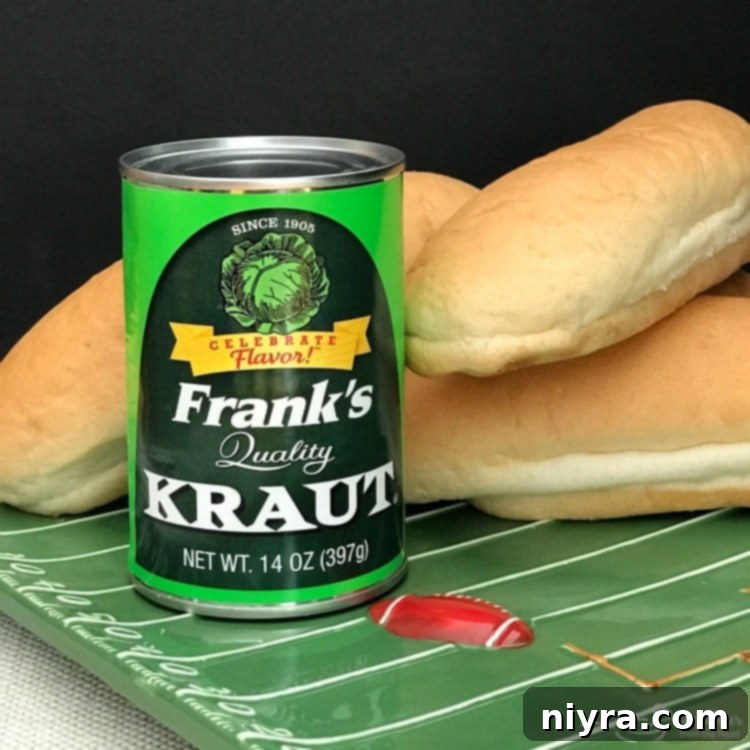 Finished Instant Pot Twisted Meatball Sub with Frank's Kraut on top, presented beautifully.