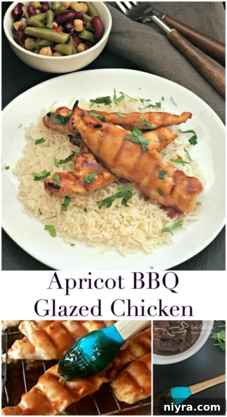 Succulent Apricot BBQ Glazed Chicken on a plate, ready to be enjoyed.