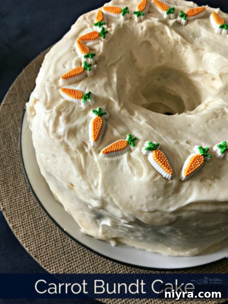 Pinterest image with text "Carrot Bundt Cake"