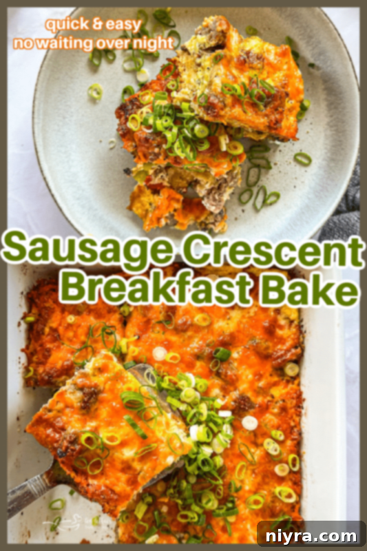 Golden Sausage Crescent Roll Bake 17 Sausage & Crescent Breakfast Bake graphic