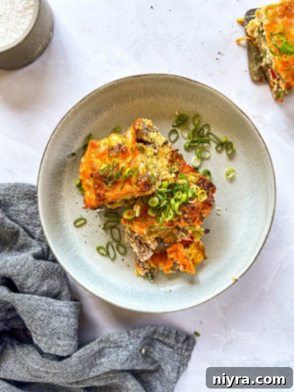 Golden Sausage Crescent Roll Bake 5 Sausage and Crescent Breakfast Casserole Bake being served