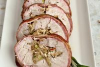 Smoky Bacon-Wrapped Pork Loin with Zesty Sauerkraut Filling