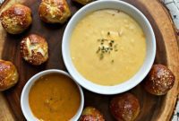 Sausage Pretzel Bombs with Tangy Cheese Dip