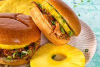 Crockpot Hawaiian BBQ Chicken Sandwiches