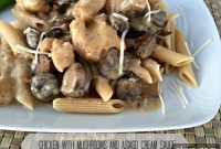 Chicken with Mushrooms and Asiago Cream Sauce