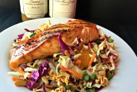 Ginger Sesame Salmon with Noodle Slaw Crunch