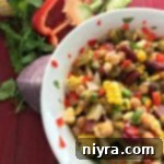 Zesty Mexican Four Bean Salad 11 Mexican Four Bean Salad in a white bowl