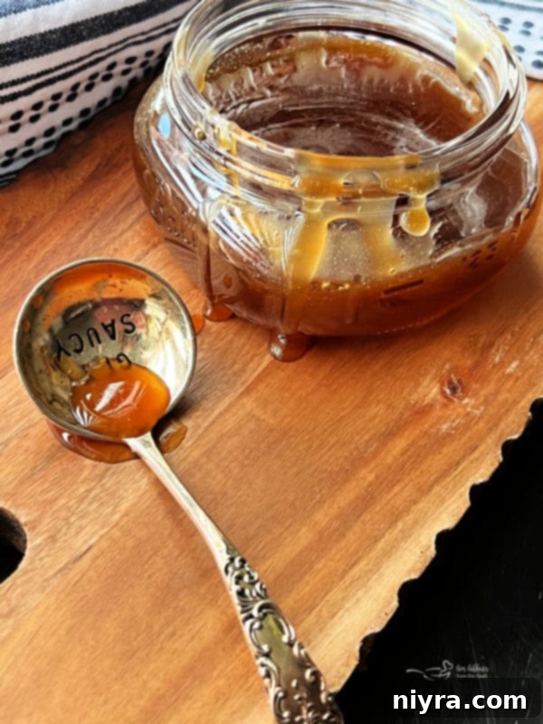 Delicious Honey Bourbon Sauce in a serving dish
