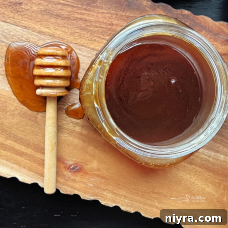 Honey Bourbon Sauce in a jar