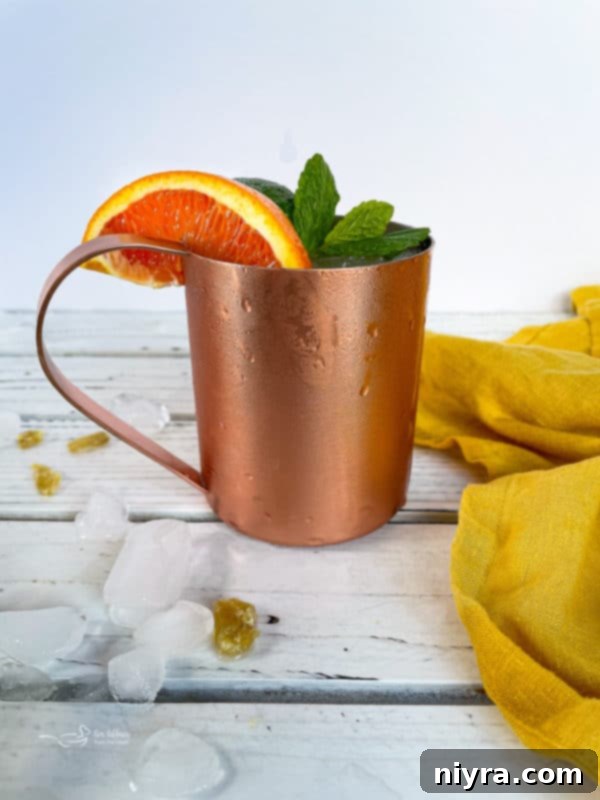 Side view of Kentucky Mule cocktail
