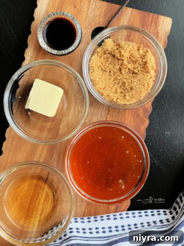 Honey Bourbon Sauce served on a plate