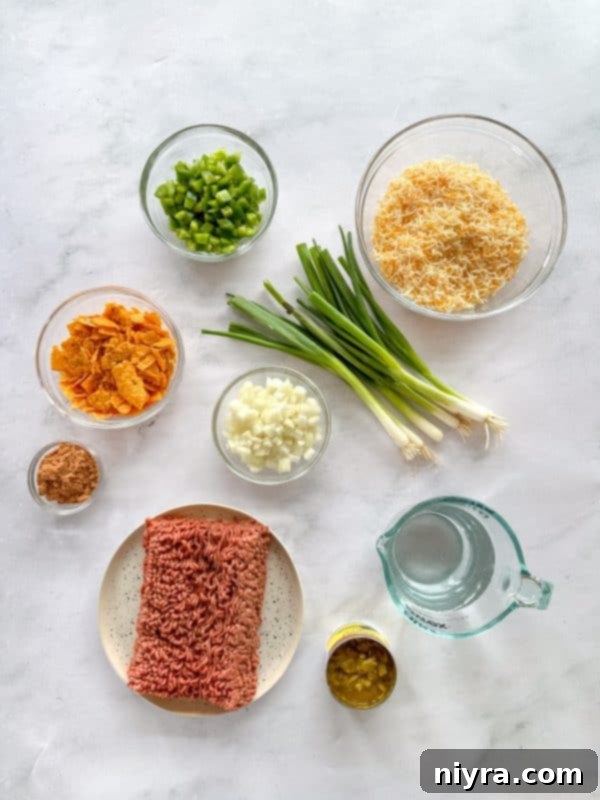 Ingredients for Doritos Taco Casserole