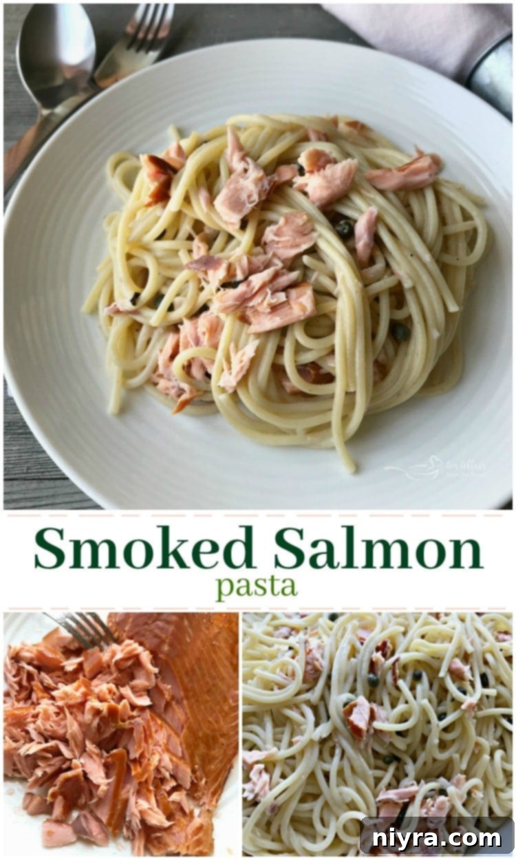 Creamy Smoked Salmon Pasta 4 Smoked Salmon Pasta with a fork taking a bite