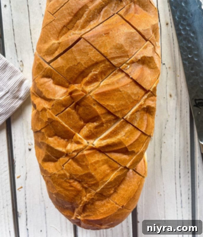 Scoring the French bread