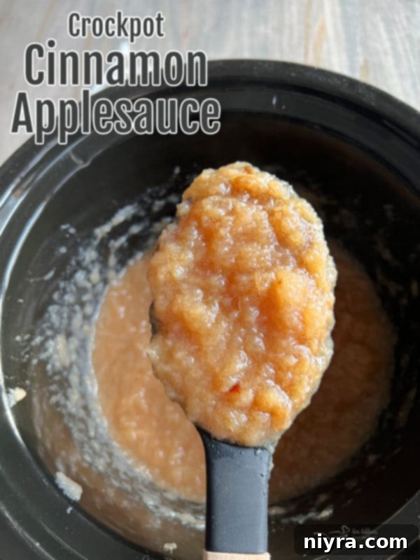 spoonful of crockpot applesauce