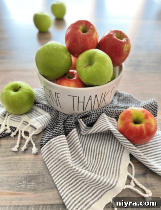 honey crisp and granny smith apples for crockpot applesauce
