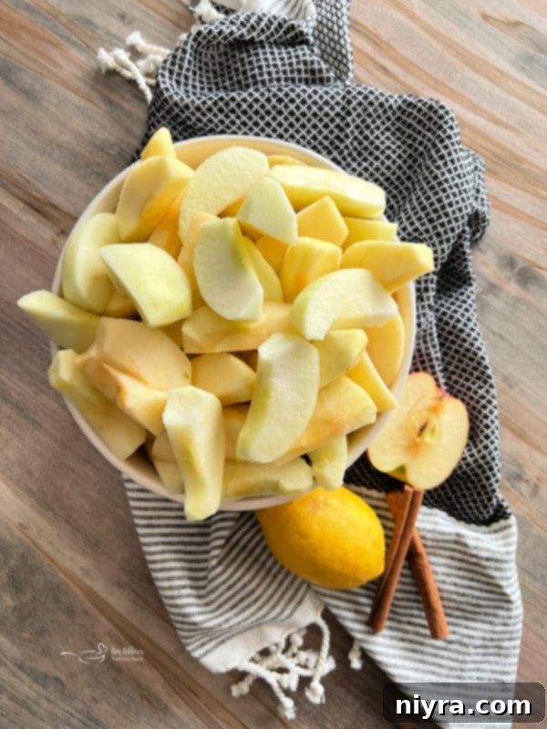 apples and cinnamon sticks for homemade apple sauce