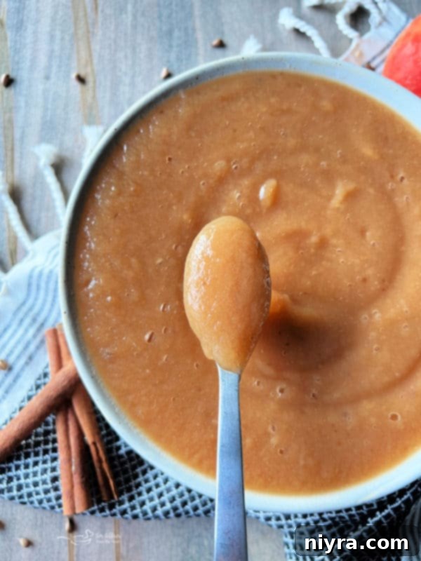 big bowl of slow cooker cinnamon applesauce