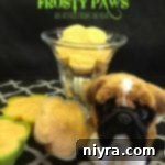 Pinterest image with text "homemade Frosty Paws"