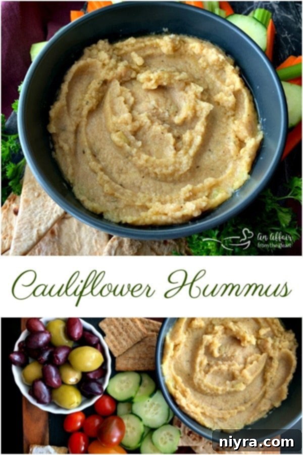 Pin this Cauliflower Hummus recipe