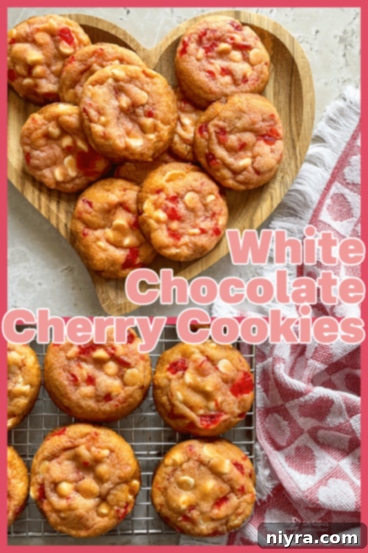 Sweet Cherry White Chocolate Delights 12 A single perfectly baked White Chocolate Cherry Cookie, showcasing its chewy texture