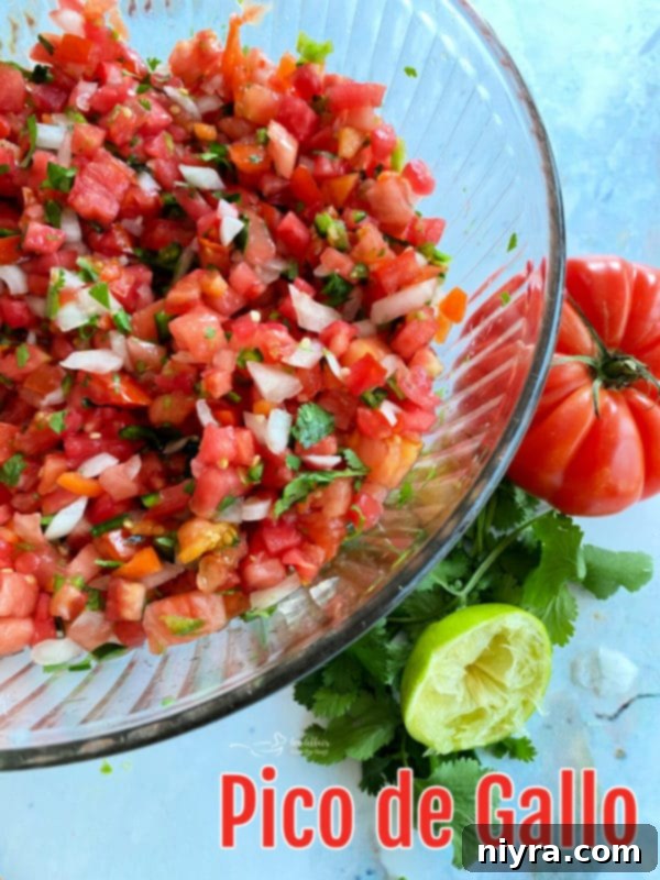 Fresh Tomato Salsa 12 A rustic wooden spoon scooping fresh Pico de Gallo from a bowl, highlighting the chunky texture.
