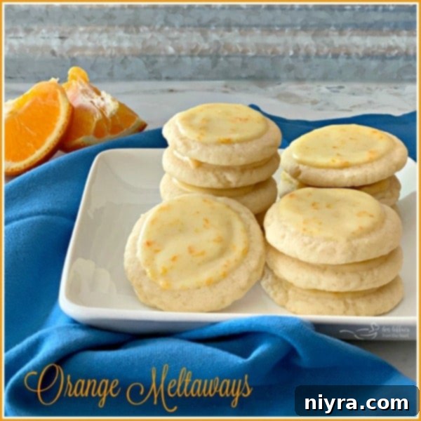 Hero shot of Orange Meltaway Cookies, beautifully presented