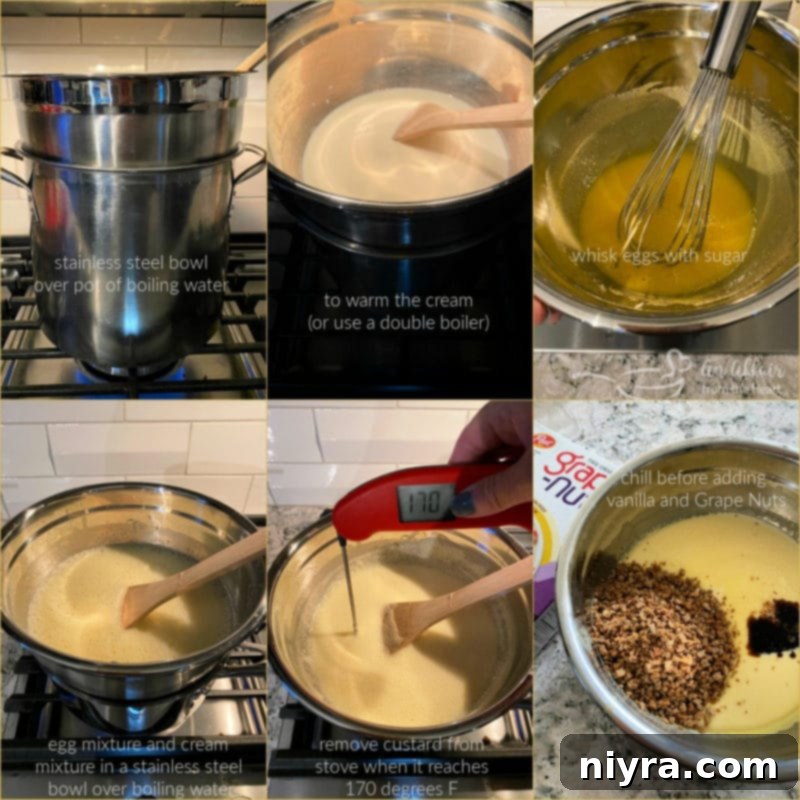 Ingredients laid out for making Grape Nut Ice Cream.