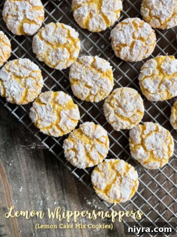 Lemon Whippersnappers, also known as lemon crinkle cookies, presented beautifully