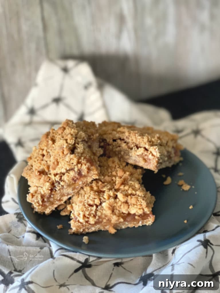 Old-Fashioned Rhubarb Pie 13 Rhubarb Crumble Bars cut into perfect squares